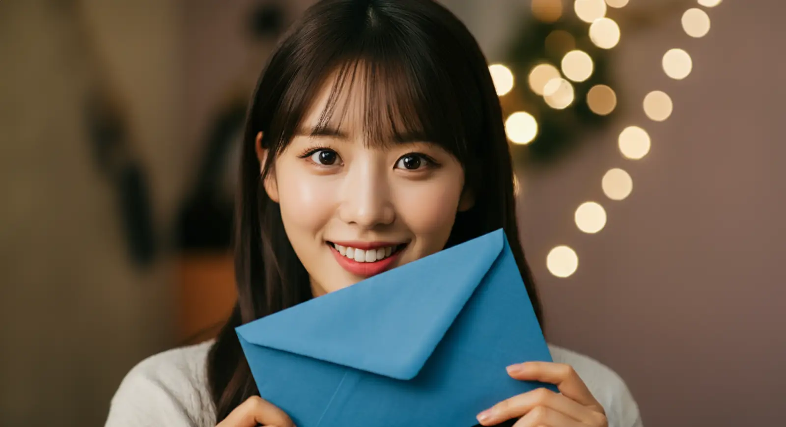 편지를 들고 있는 여성