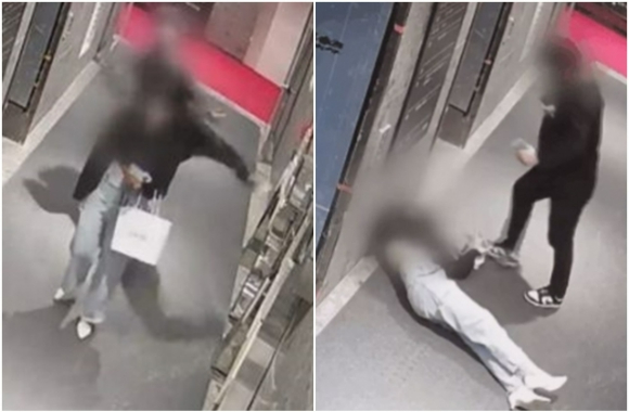 지난해 5월 발생한 '부산 서면 돌려차기 사건' 당시 CCTV 영상 [사진=JTBC '사건반장' 캡처]