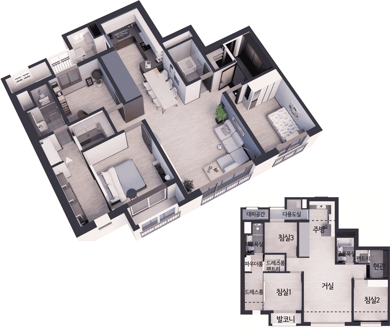 부천 브라운스톤 원종 평면도