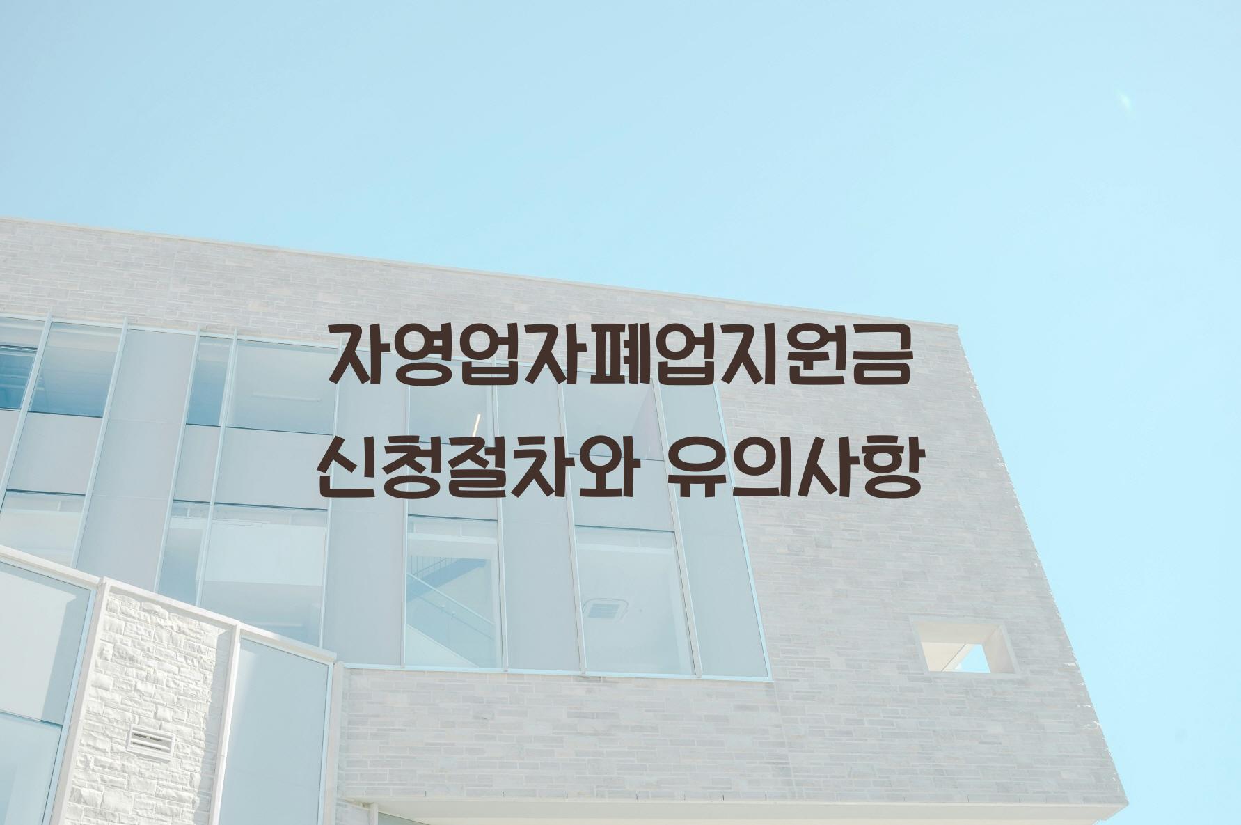 자영업자폐업지원금