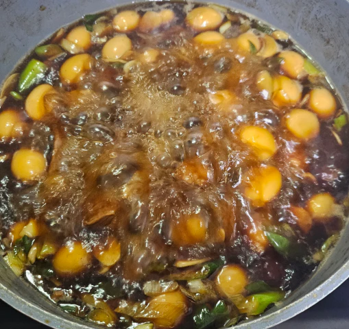 소고기메추리알장조림-소고기 삶은 물에 메추리알 넣고 20분 정도 더 조리기