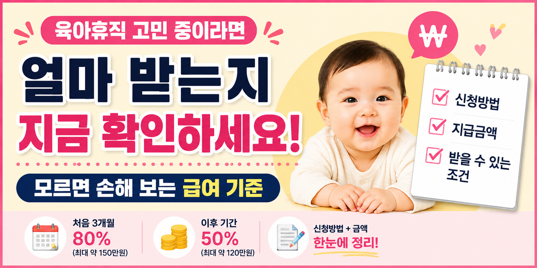 육아휴직 급여 신청방법과 지급금액 설명 이미지