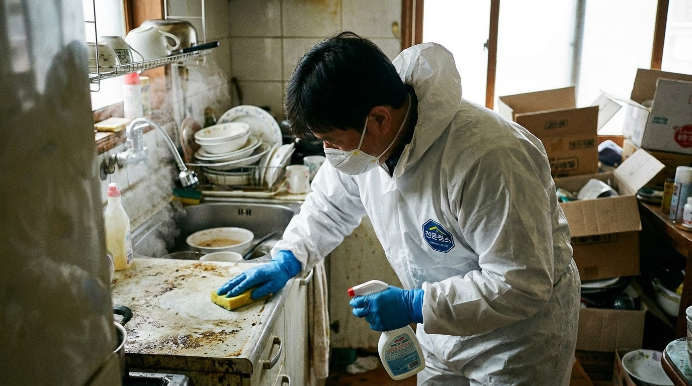 단양군 고독사청소 싱크대 작업중