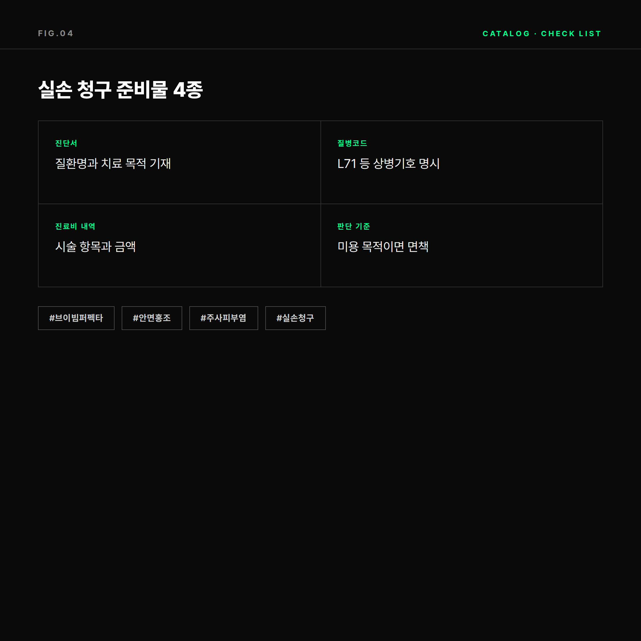 안면홍조 혈관 레이저 실손 청구 준비물 4종