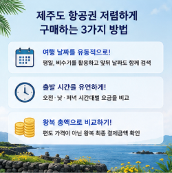 제주도 항공권 가격 저렴하게 구매하는 3가지 방법