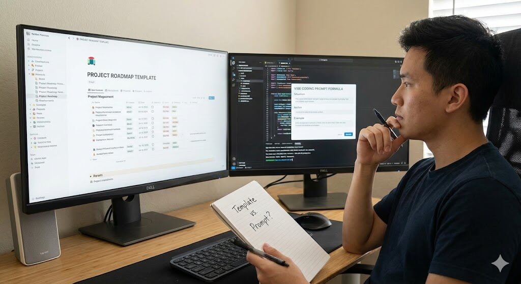 노션 템플릿과 바이브코딩의 프롬프트 차이, 효과, 공식과 실전 전략