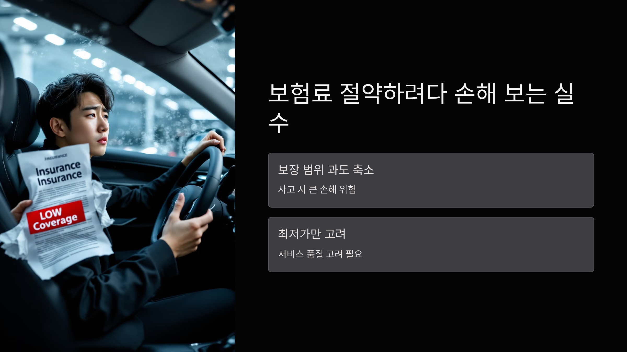 보험료 절약하려다 손해 보는 실수