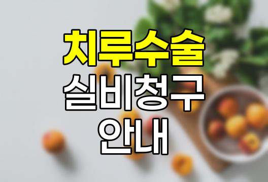 치루 수술과 실비청구 상세 안내