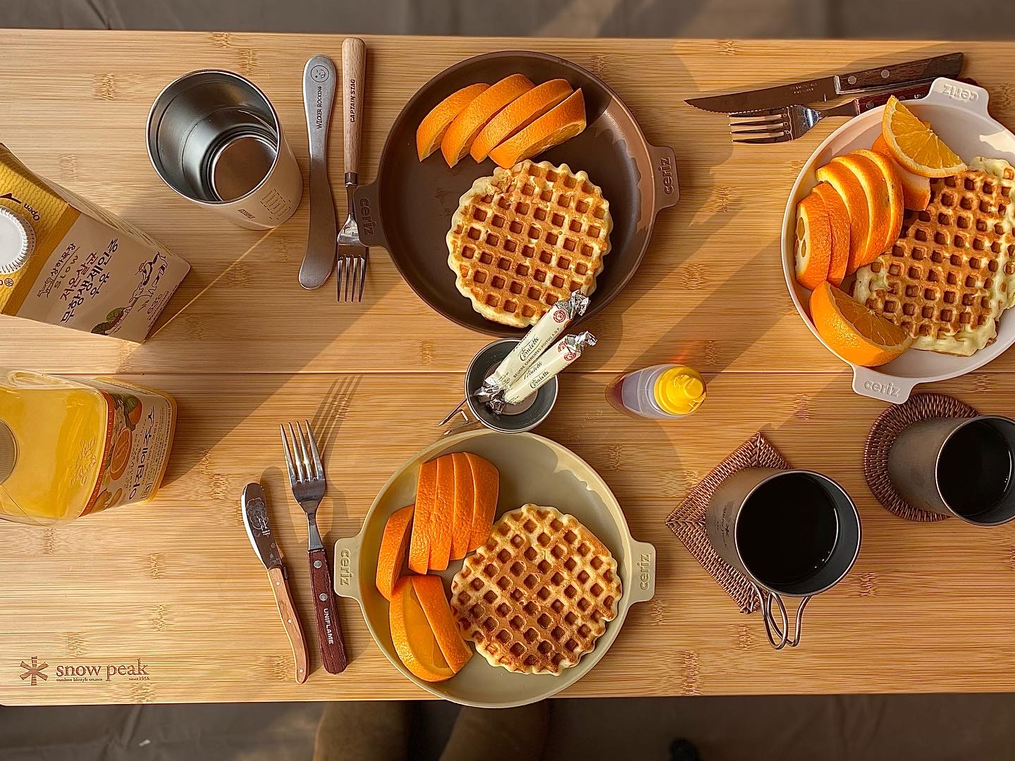 캠핑음식 아침메뉴 팬케익 / 와플