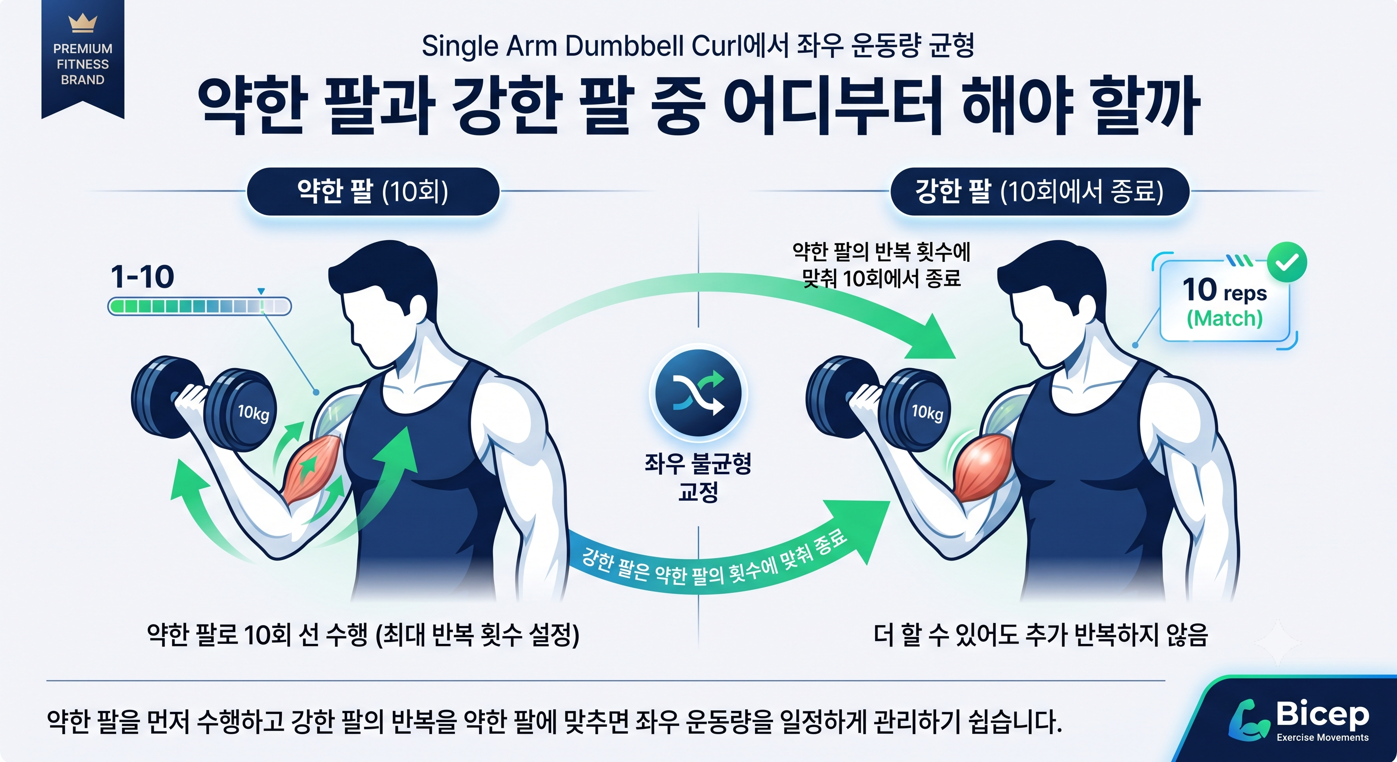 약한 팔과 강한 팔 중 어디부터 해야 할까