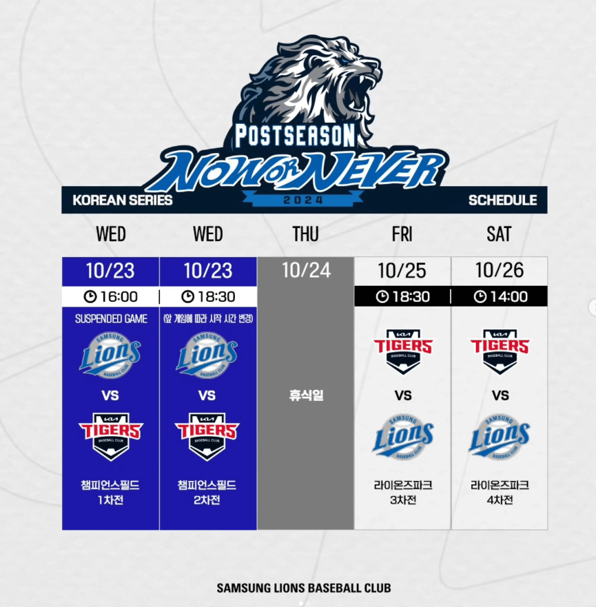 2024 한국시리즈, 기아 vs 삼성 전력 분석, 경기일정, 우승팀 예상