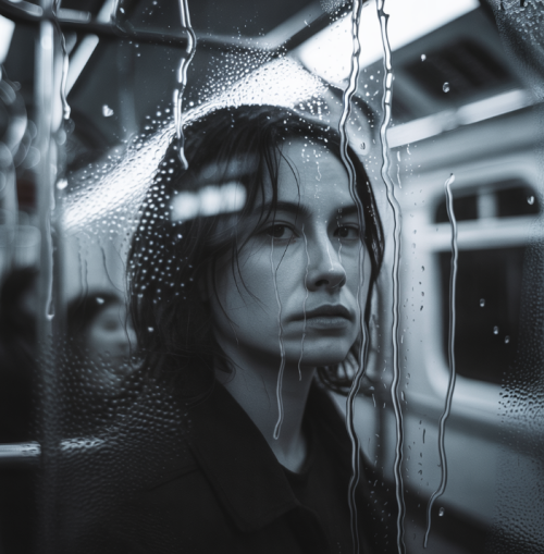 지하철 창에 비친 얼굴