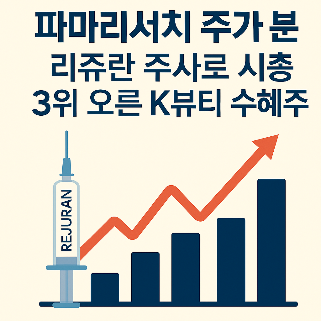 파마리서치 주가 분석 썸네일, 리쥬란 주사로 코스닥 시총 3위에 오른 K뷰티 수혜주 상승 그래프 이미지