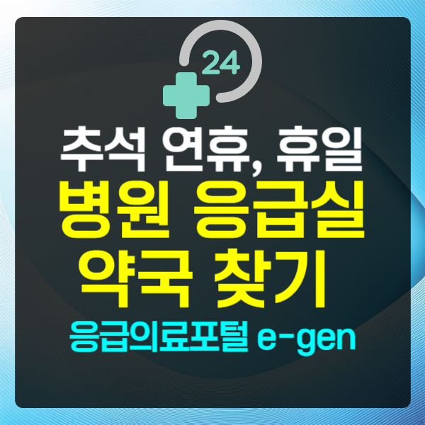 추석 연휴 응급의료포털 e-gen으로 문 여는 병원&middot;응급실&middot;약국 쉽게 찾는 법