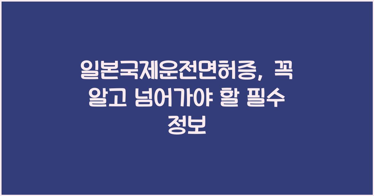 일본국제운전면허증