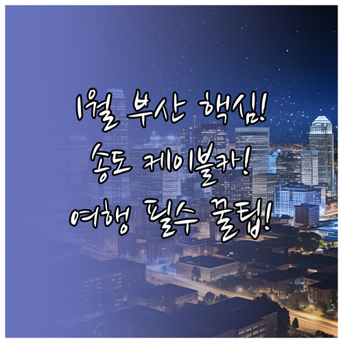 1월 부산 서구 여행코스 송도 해상 ..