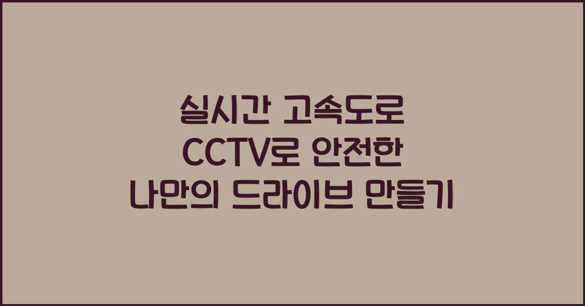 실시간 고속도로 cctv