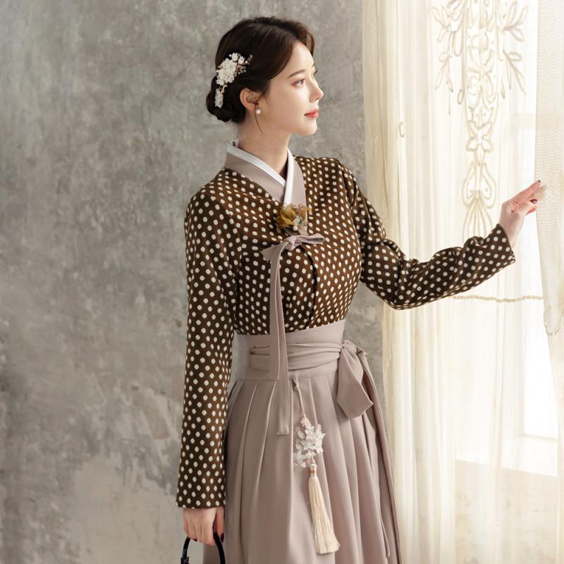 시크라인 물방울 저고리 블라우스 CLMAB23