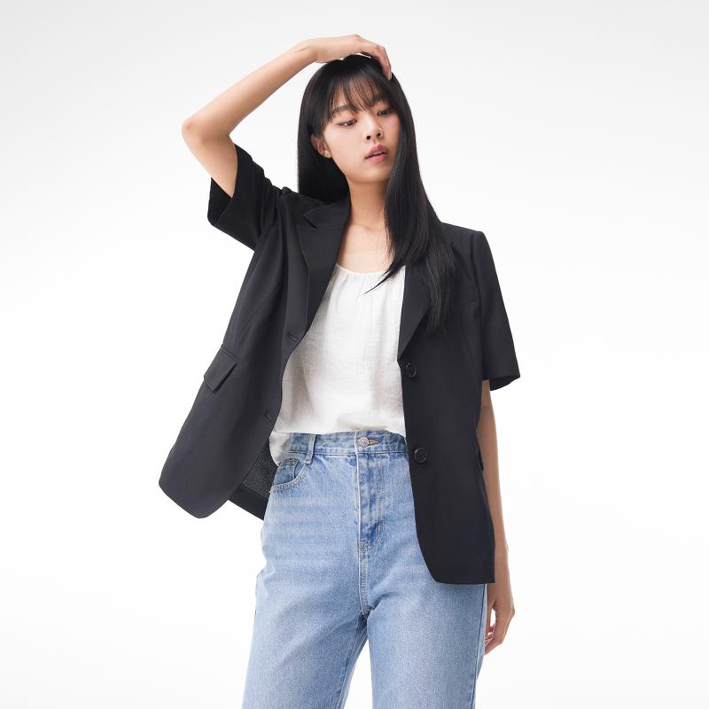 미쏘 Mixxo 리오더 테일러드싱글반팔자켓 리오더 JKD562B MIWJKD70QB