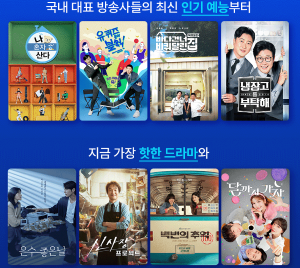 웨이브 티빙 더블이용권