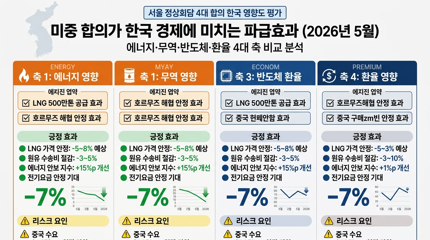 미중 합의가 한국 경제에 미치는 파급효과 (2026년 5월)
