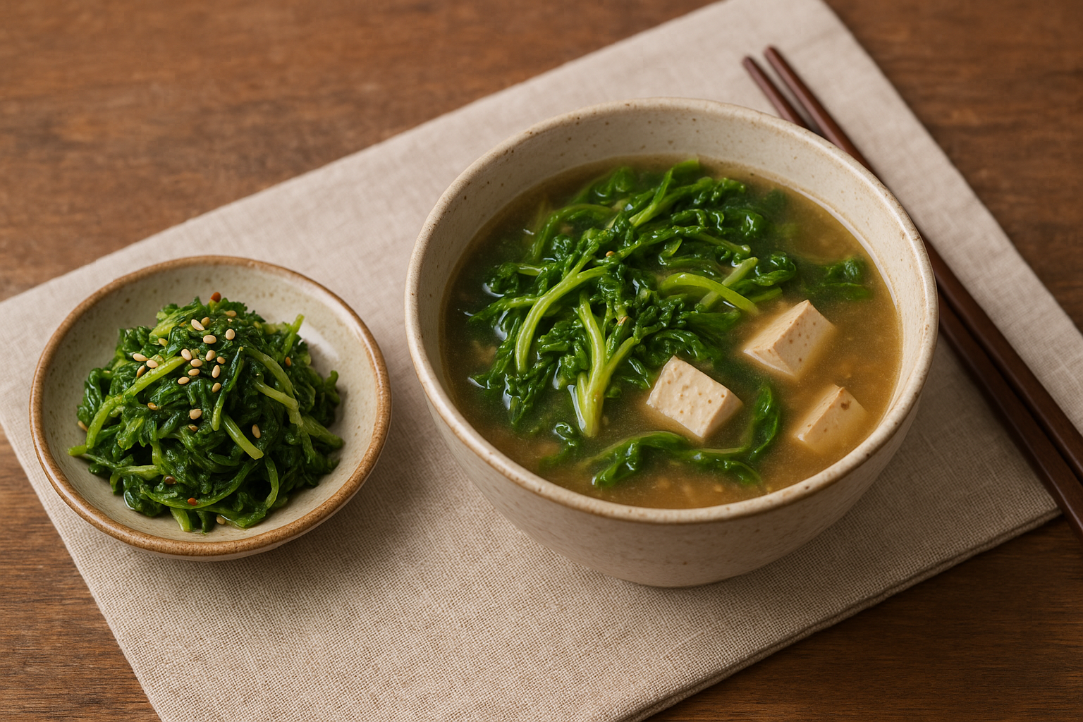 냉이무침과 냉이된장국