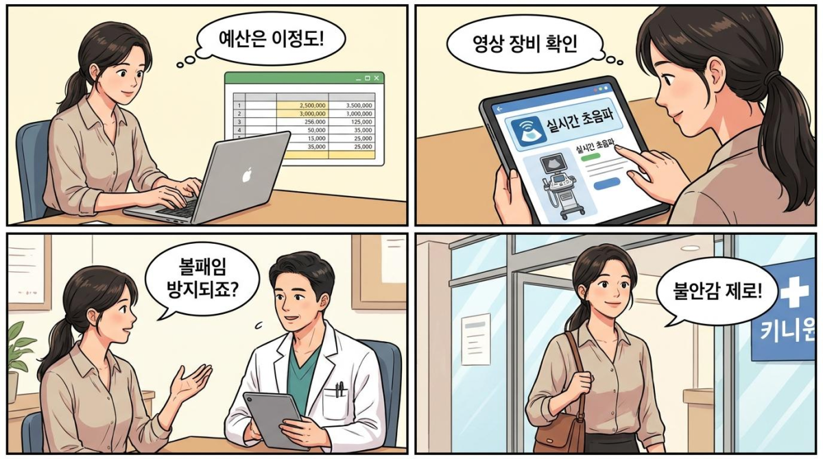 부작용 없는 리프팅 시술을 위한 3단계 점검 4컷 만화