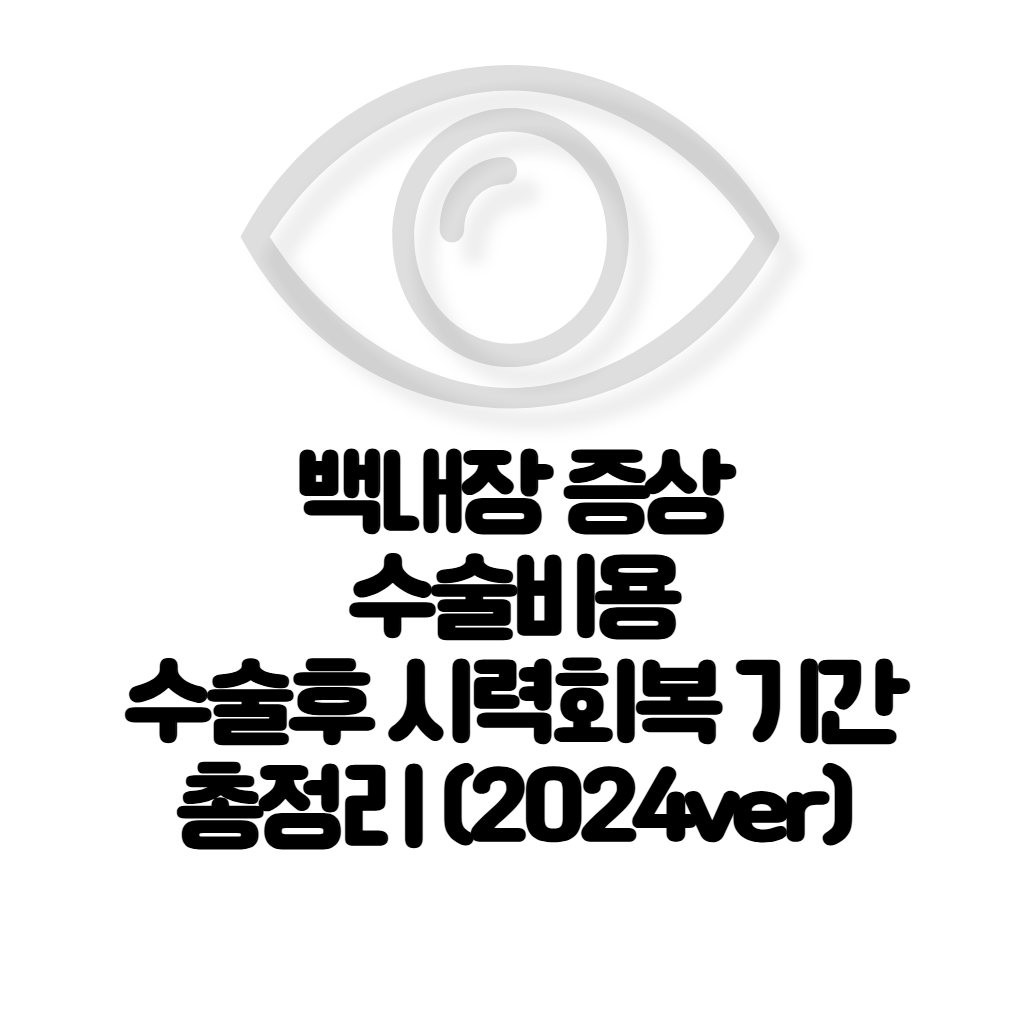 백내장 증상, 수술비용, 수술후 시력회복 기간 총정리 (2024ver)
메인 키워드