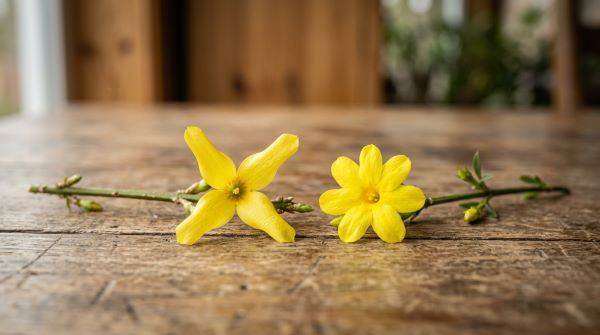 개나리와 영춘화 꽃