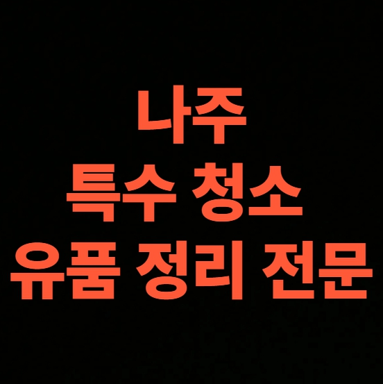나주 고독사청소 업체