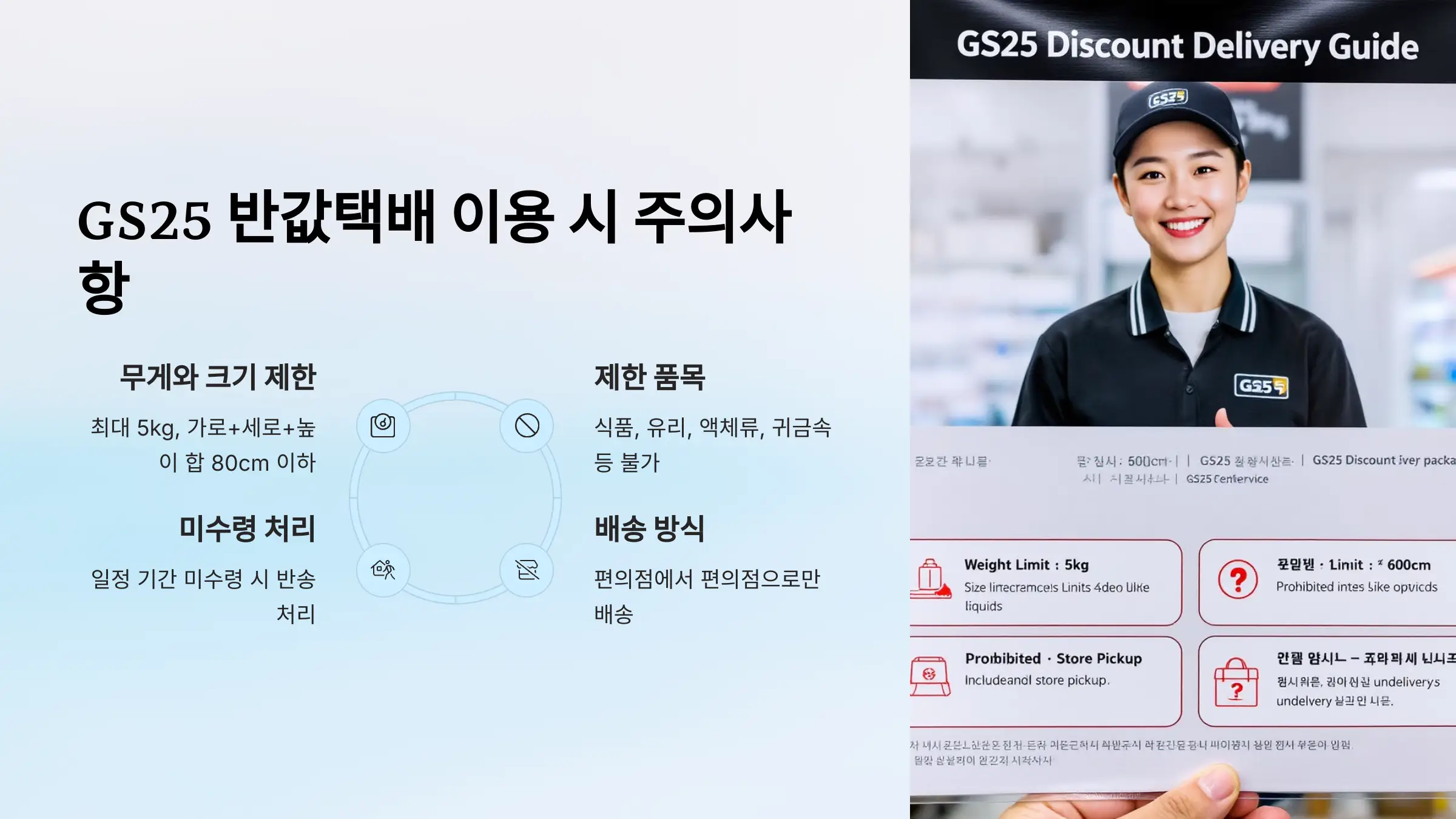 GS25 반값택배, 이용 방법, 운임 요금, 배송기간, 배송조회, 예약 방법, 할인 쿠폰, 제한 품목, 무게와 크기