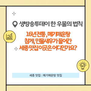 16년 전통 세종 메기매운탕 맛집(+참게,수제비 추가) 어디?