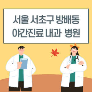서초구 방배동 야간진료 내과 병원 리스트 (18시 이후 늦게까지하는 병원)