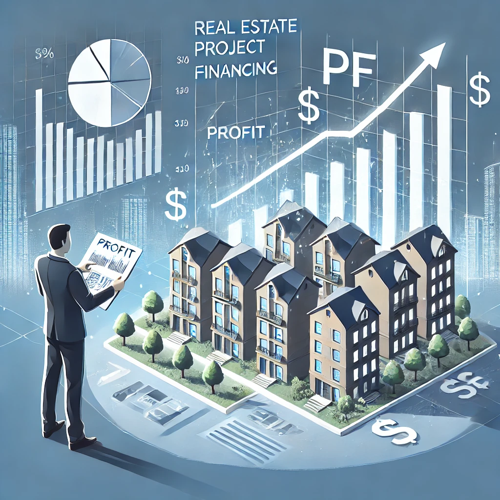 부동산 PF의 장점: 성공적인 투자 프로젝트와 상승하는 수익 차트를 검토하는 모습.