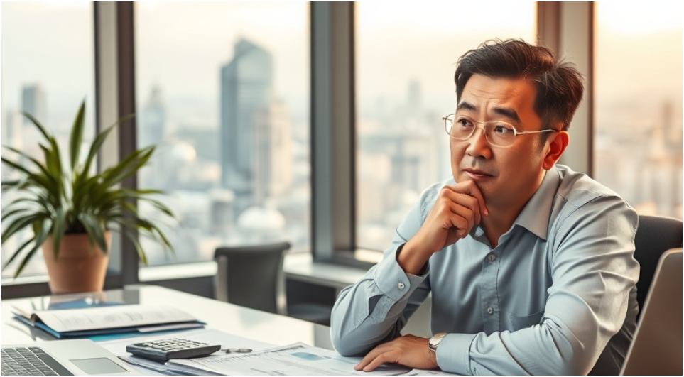 어떻게 절세할지 고민하는 남자모습