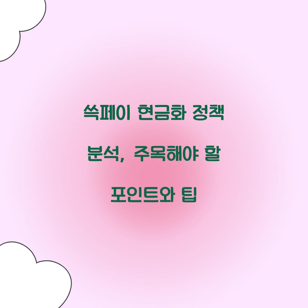 쓱페이 현금화 정책 분석