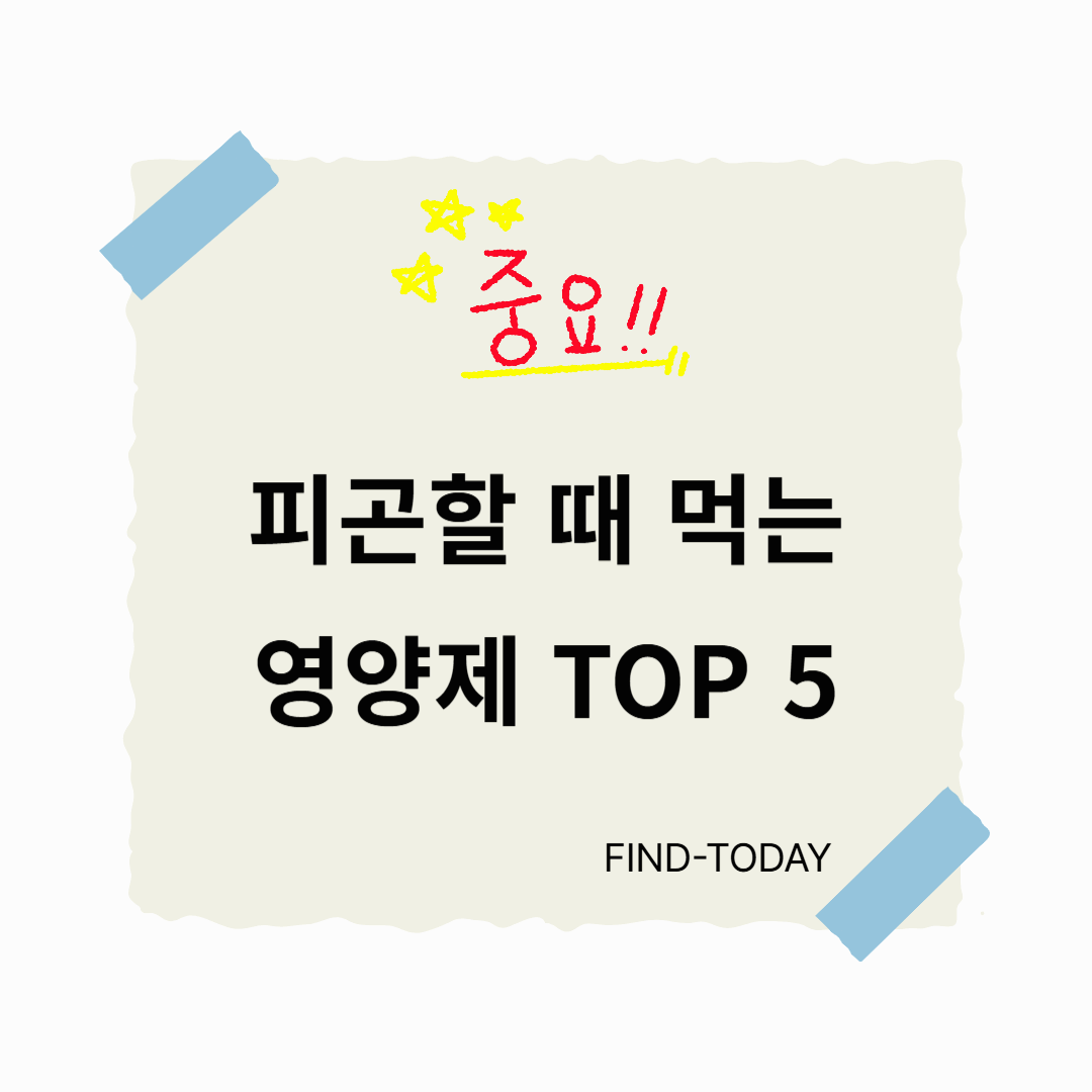 피곤할 때 먹는 영양제 TOP 5
