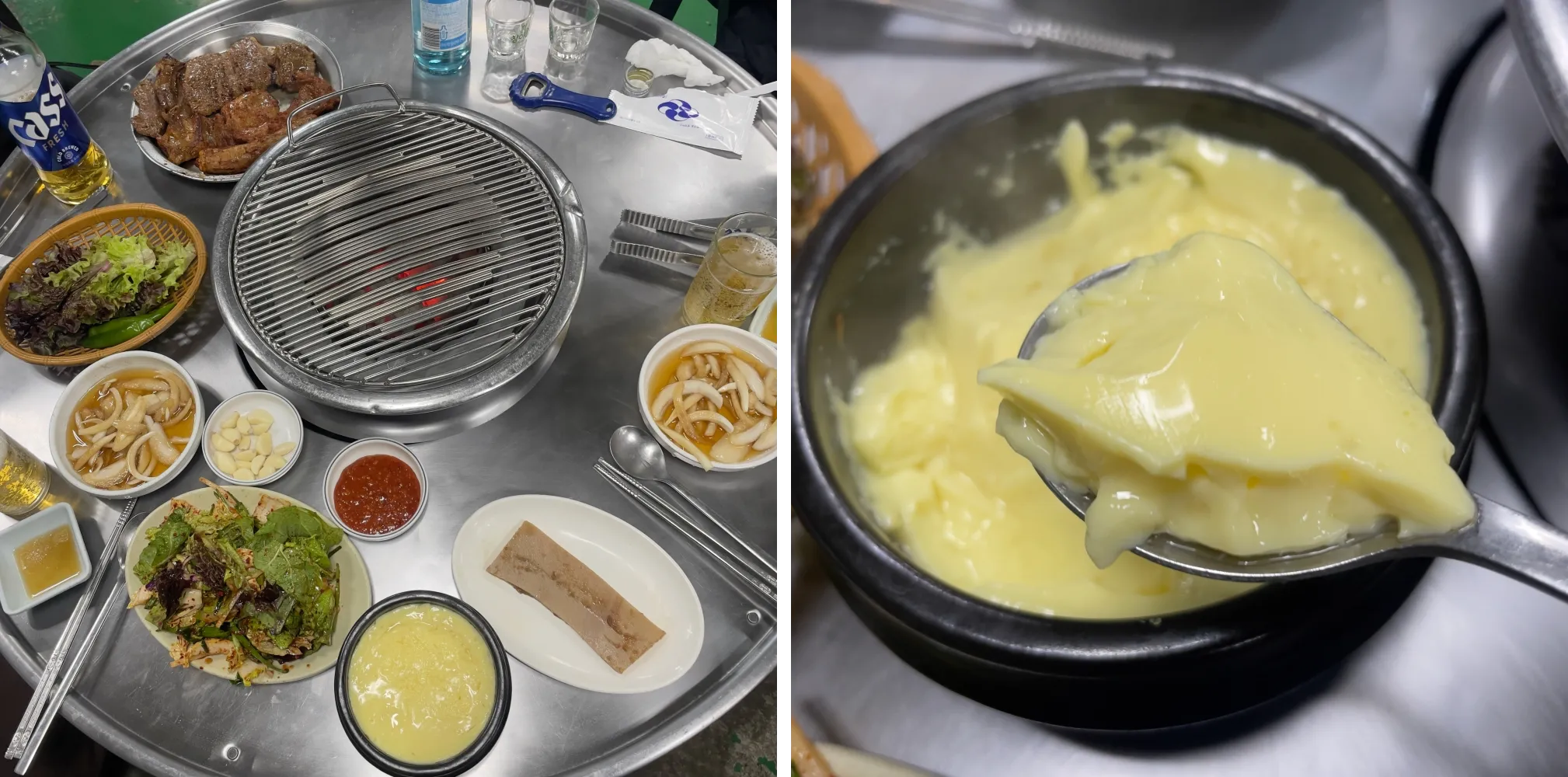 청심식당 밑반찬과 계란찜 사진