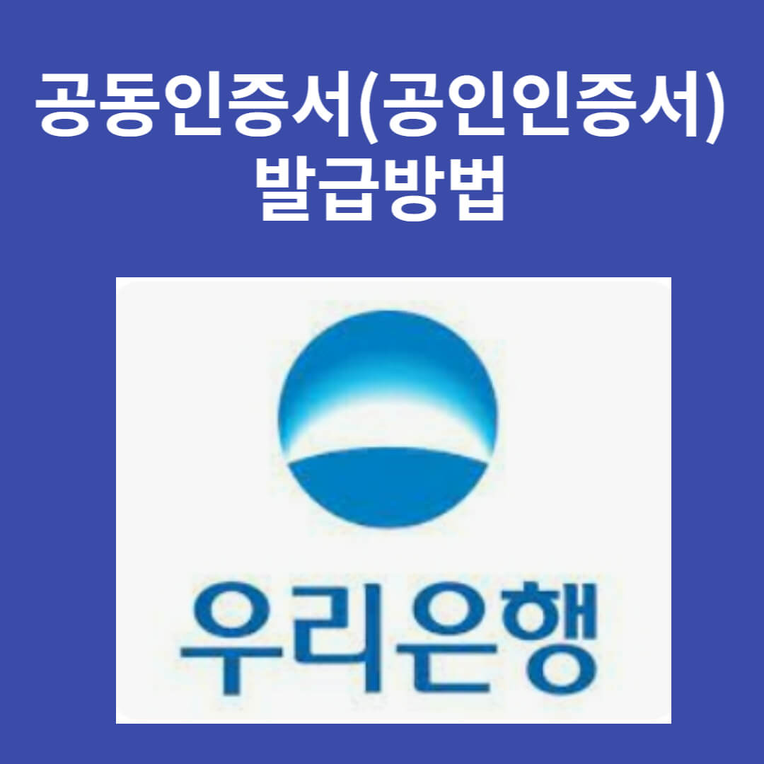 우리은행 공동인증서 발급 11