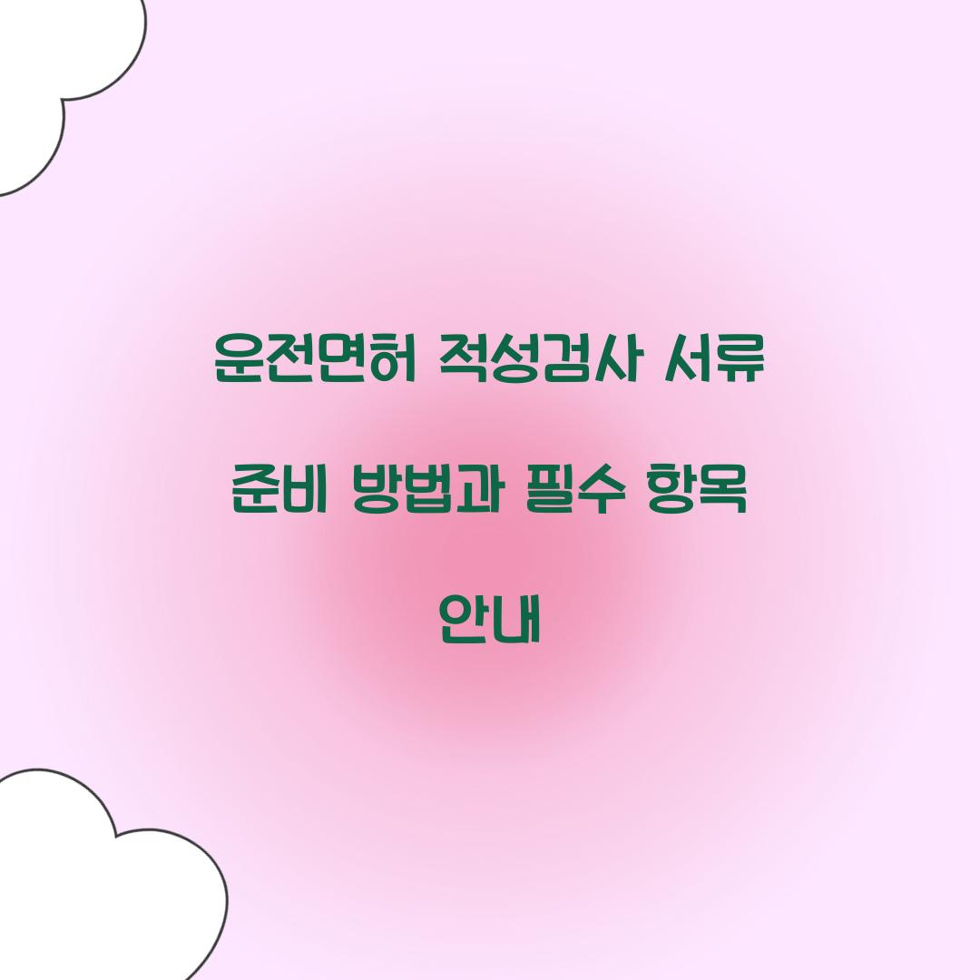 운전면허 적성검사 서류