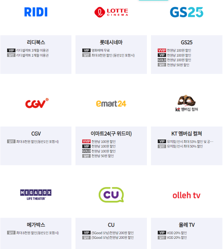 KT포인트 사용처