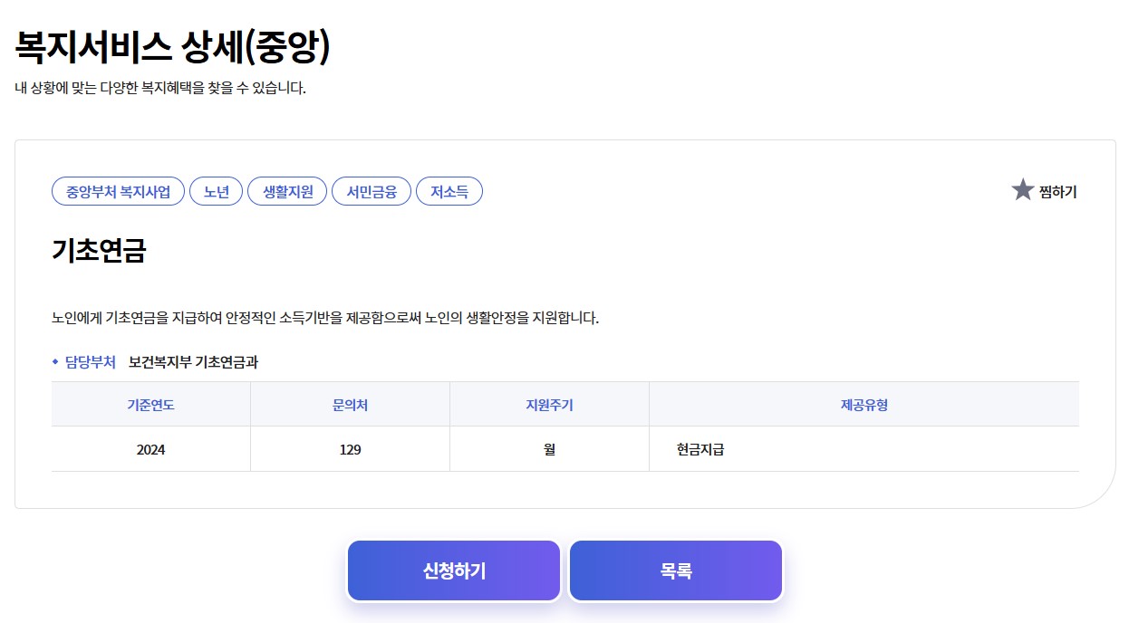 기초연금 수급자격 신청방법 2025년