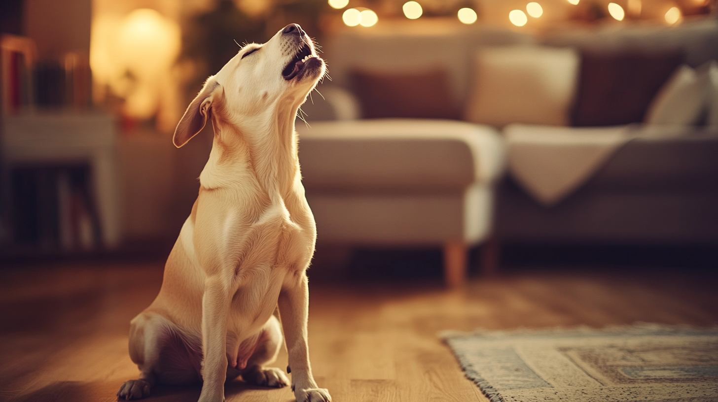 하울링 하는 강아지