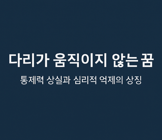 다리가 움직이지 않는 꿈