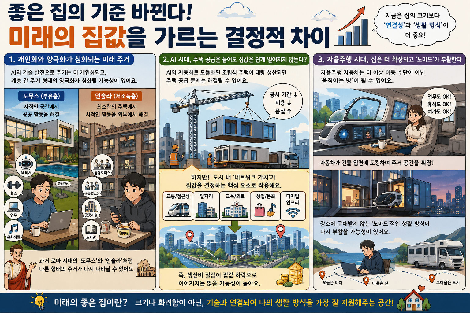 미래의 집 (양극화, 모듈러주택, 자율주행)