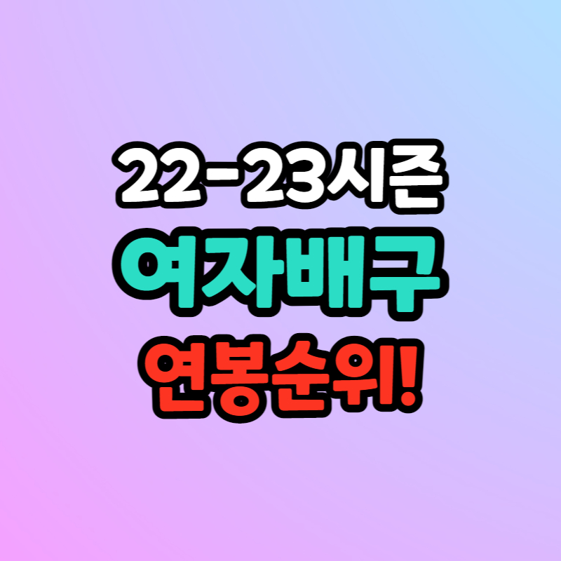 2022-23시즌 여자배구 연봉순위