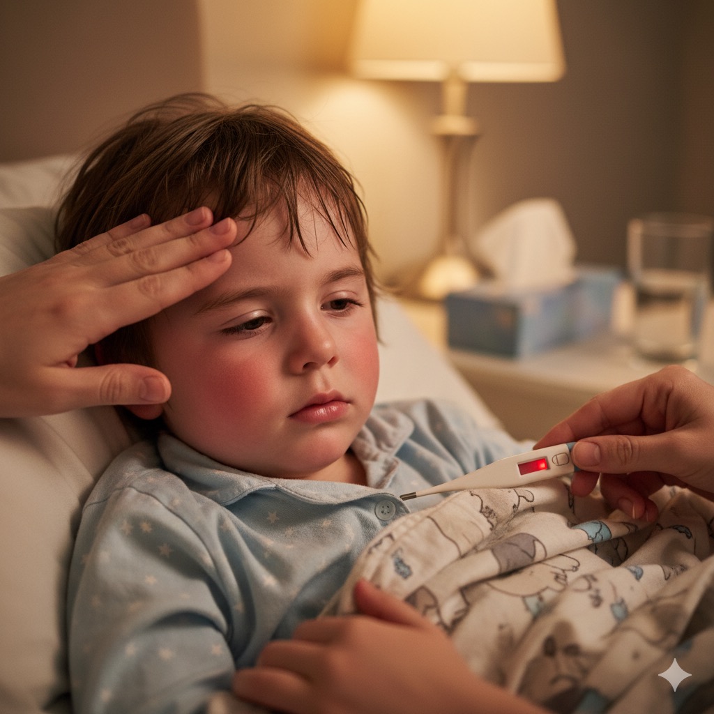 열이 나는 아이