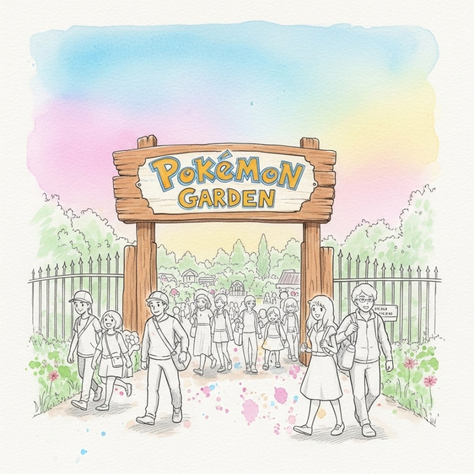 화사한 봄날 서울숲 포켓몬가든 입구의 평화로운 모습