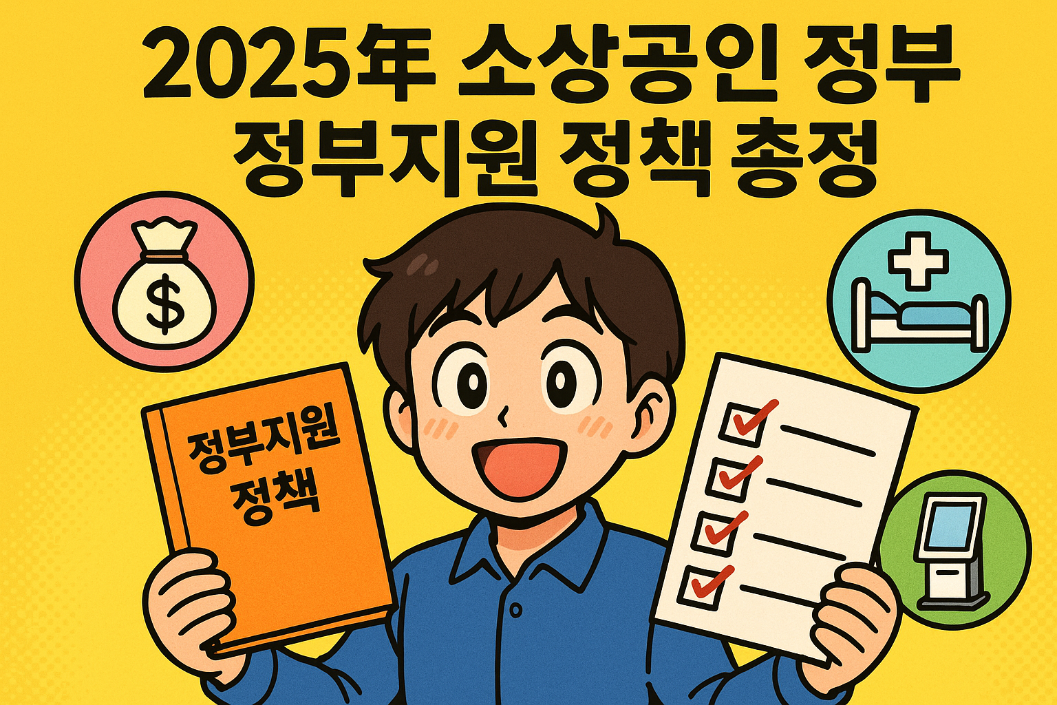2025년 소상공인 정부지원 정책 총정리｜대출 갈아타기 + 상병수당, 대환대출 확대,정책자금상환연장,베리어프리 키오스크 완화 발표!