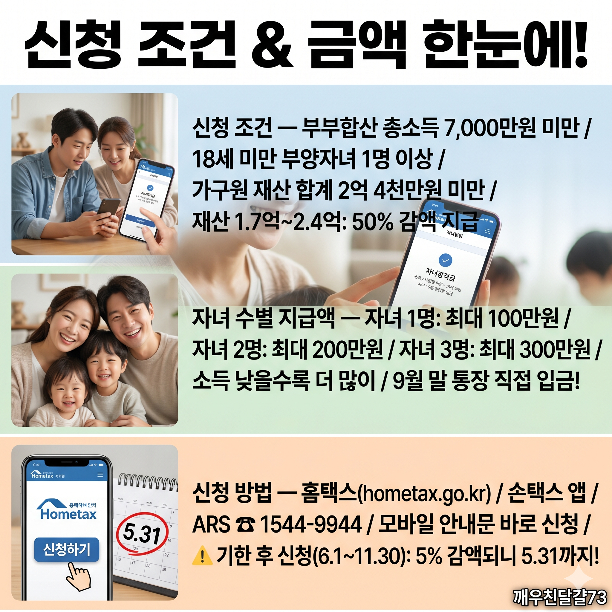 2026 자녀장려금 신청방법 &mdash; 5월 31일까지! 자녀 1인당 최대 100만원 현금 지급